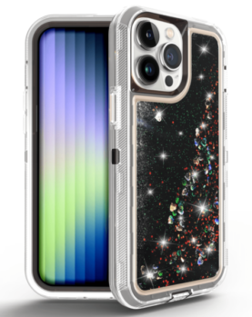 Protective Glitter Liquid Bumper Case  for iPhone 14 Pro