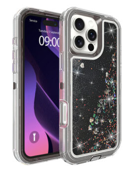 Protective Glitter Liquid Bumper Case  for iPhone 16 Pro