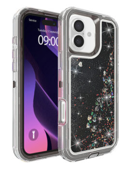 Protective Glitter Liquid Bumper Case  for iPhone 16 Plus