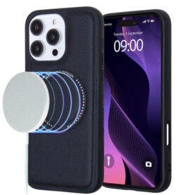 Leather Design Wireless Charging Case for iPhone 16 Plus