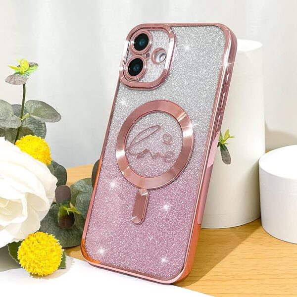 Glitter Wireless Charging Case for iPhone 16 Plus